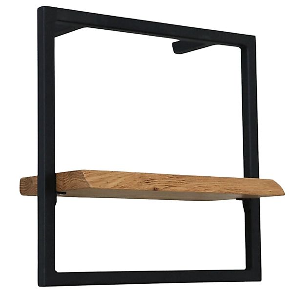 holz4home® Wandregal Natur Eiche mit Metallrahmen günstig online kaufen