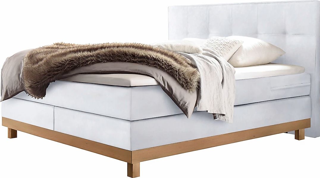 HASENA Boxspringbett "Bella" mit Punktsteppung im Kopfteil, Sockel in Eiche günstig online kaufen