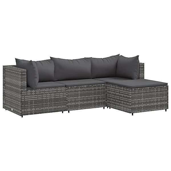 vidaXL Gartenlounge-Set 4-tlg. Garten-Lounge-Set mit Kissen günstig online kaufen