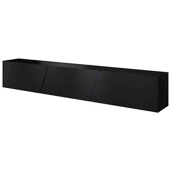 TV-Board Slant schwarz schwarz Hochglanz B/H/T: ca. 240x50x40 cm günstig online kaufen