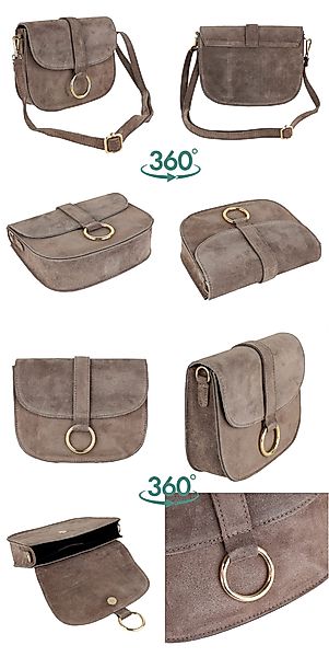 MIRROSI Umhängetasche Damen aus Echtleder, Wildleder, günstig online kaufen