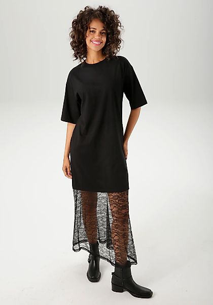 Aniston CASUAL Maxikleid mit raffinierter Spitze am Saum günstig online kaufen