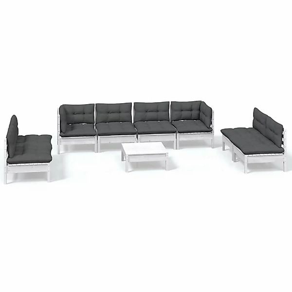 vidaXL 9-tlg Garten-Lounge-Set mit Kissen Kiefer Massivholz Modell 102 günstig online kaufen