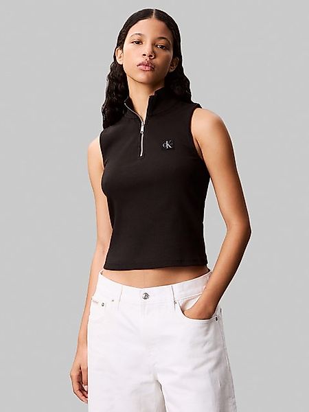 Calvin Klein Jeans Tanktop A- WOVEN LABEL SL QZ TOP Mit Rundhalsausschnitt günstig online kaufen