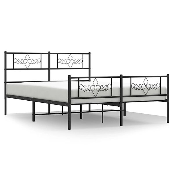 vidaXL Bettgestell mit Kopf- und Fußteil Metall Schwarz 120x200 cm Modell 8 günstig online kaufen