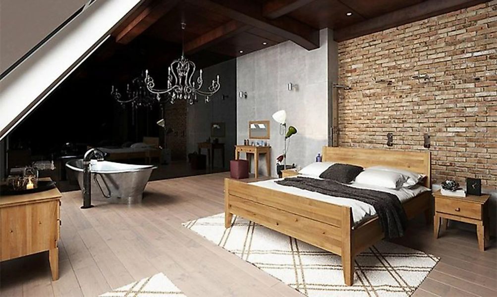 Natur24 Einzelbett Bett Sydo 8 Kernbuche 80x200cm mit Holzkopfteil und hohe günstig online kaufen