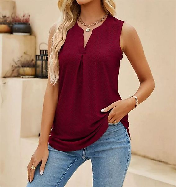AFAZ New Trading UG T-Shirt Sommer-Damen-Weste, einfarbig, Loch, V-Ausschni günstig online kaufen
