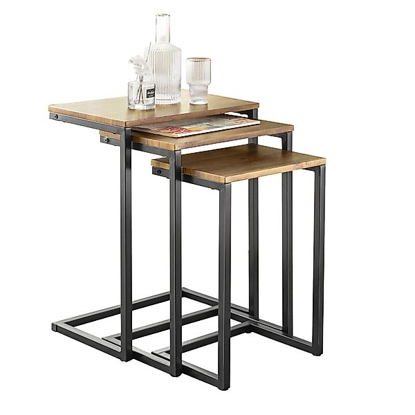 SoBuy Satztisch FBT102, Wohnzimmertisch Kaffeetisch Ablagetische, C-Form, 3 günstig online kaufen