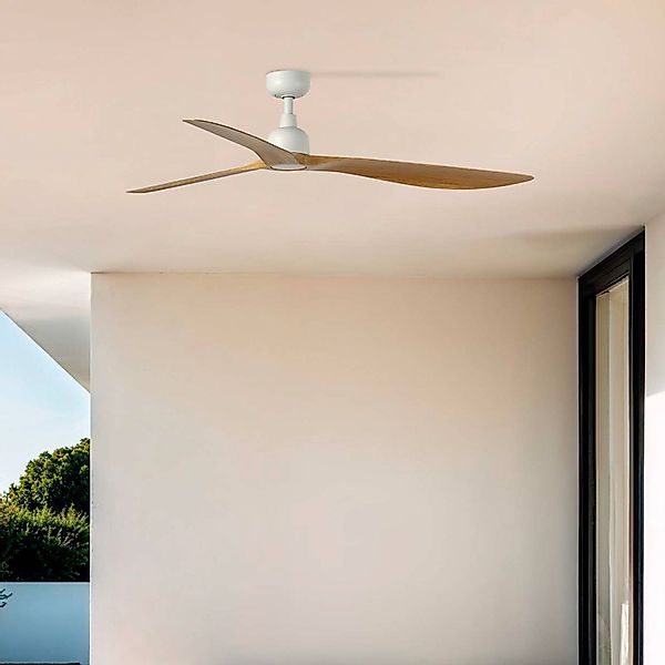 Deckenventilator Outwood, braun, DC, leise, Ø 150 cm, IP44 günstig online kaufen