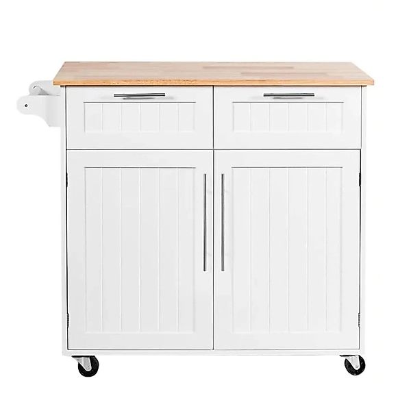 Costway Kücheninsel mit Arbeitsplatte Weiß 94 x 45.5 x 94.5 cm günstig online kaufen