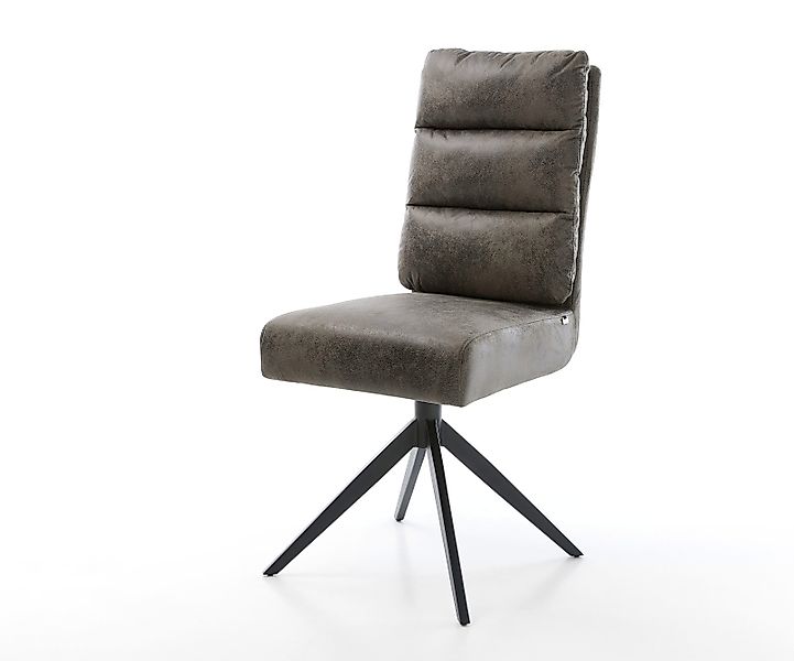 Drehstuhl Pela-Flex Mikrofaser Grau Antik Kreuzgestell breit Schwarz 360° d günstig online kaufen