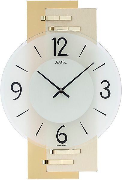 AMS Wanduhr, Exklusiv-Modell, Quarzuhr, Made in Germany, Holz, Wohnzimmer,E günstig online kaufen