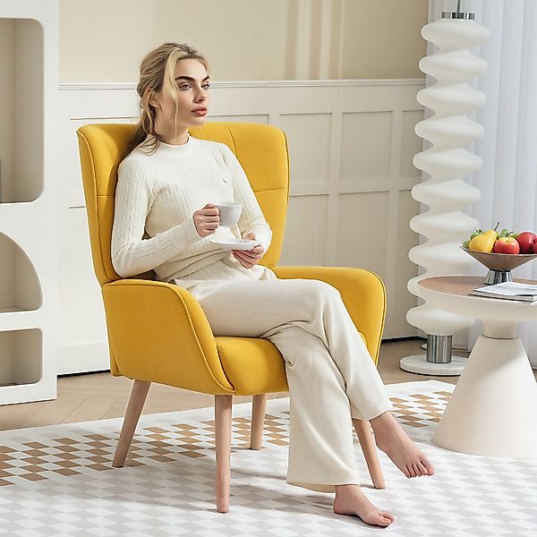 HOMCOM Sessel Wohnzimmer Loungesessel Relaxsessel mit Holzbeine Lesesessel günstig online kaufen
