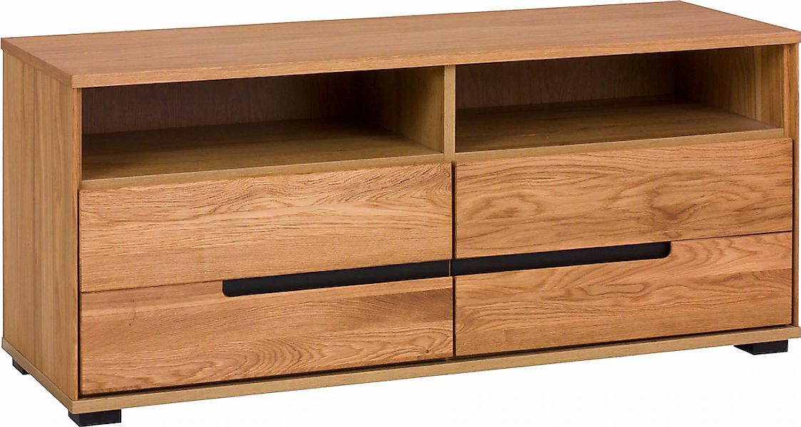 Home affaire Lowboard Schuldaen mit Soft-Close-System, Schwarze Metalleleme günstig online kaufen