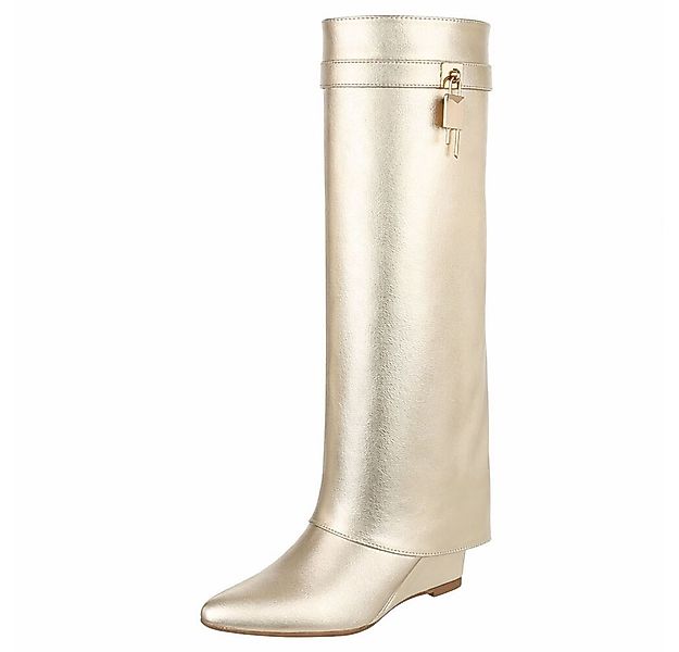 Ital-Design Moderne Damenstiefel mit elegantem Design und Komfort Keilstief günstig online kaufen