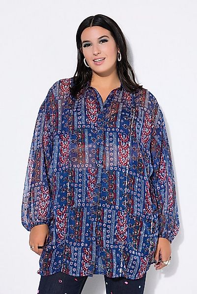 Studio Untold Longbluse Chiffon-Bluse Loose Shape Patchprint günstig online kaufen