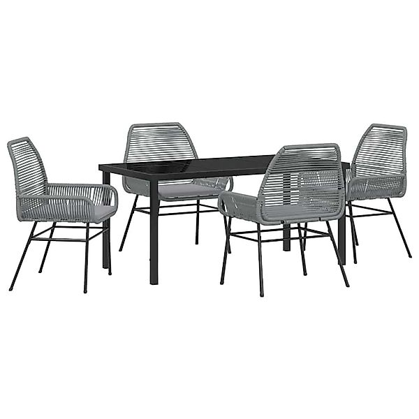 vidaXL Garten Essgruppe 5-Tlg Grau Poly Rattan 3380886 günstig online kaufen