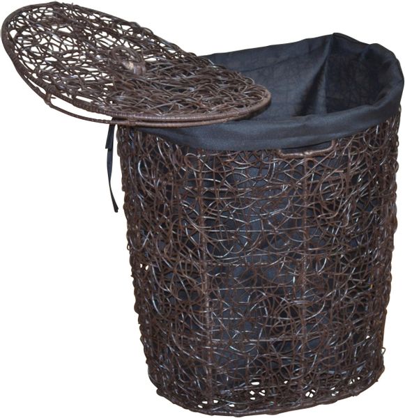 my home Wäschekorb, Rattan-Geflecht, mit Stoffeinsatz günstig online kaufen