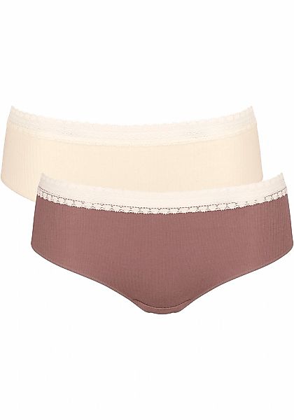 sloggi Hipster "GO Ribbed", (2er Pack), Feinripp, Stretch-Spitze, Baumwollm günstig online kaufen
