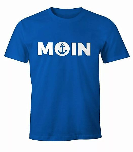 MoonWorks Print-Shirt Cooles Herren T-Shirt Moin mit Anker Shirt Moonworks® günstig online kaufen