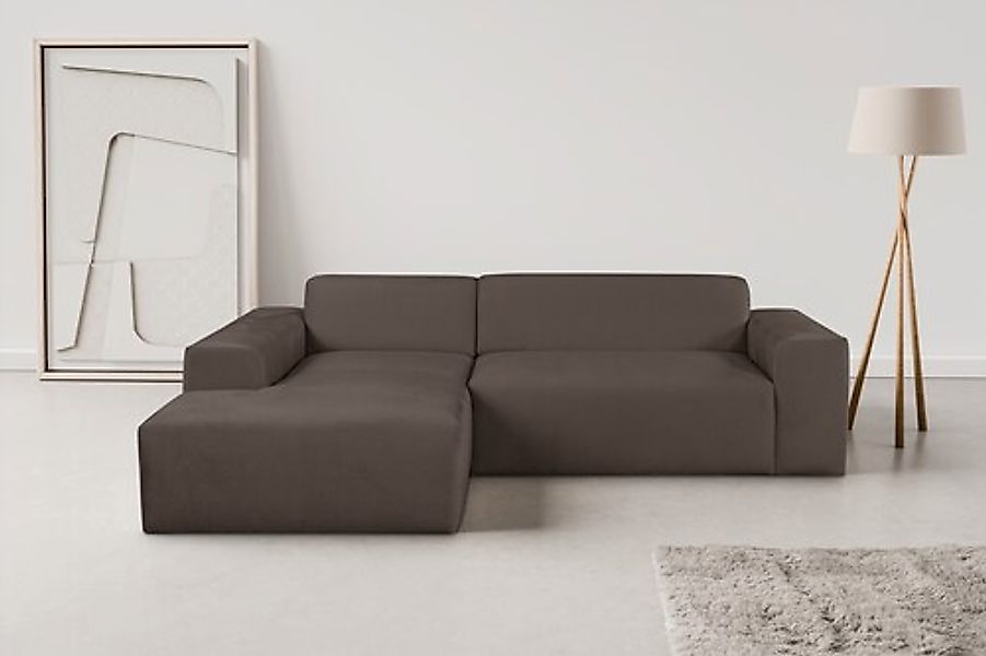 WERK2 Ecksofa »Zeus-L modern & zeitlos, Breite 253 cm, bequemes Sofa« Curvy günstig online kaufen