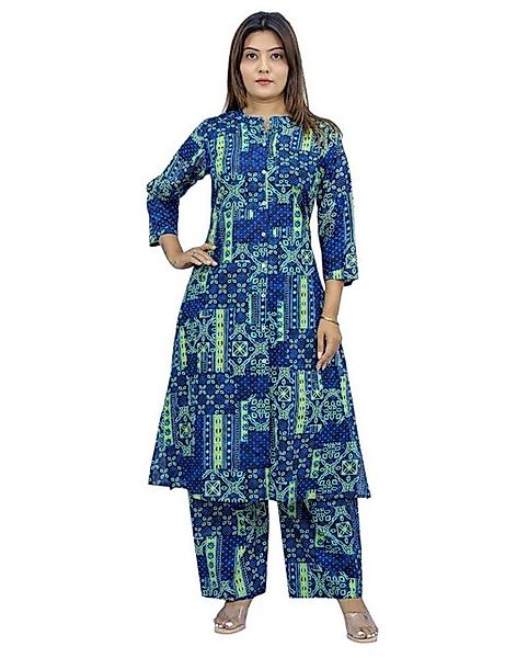 PfauGermany Longshirt Midnight Blue Web Print mit Hose 2 PCS Set günstig online kaufen