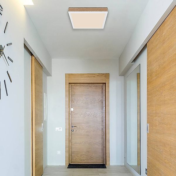 LED-Deckenlampe Doro, Länge 30 cm, holz dunkel, Holz günstig online kaufen