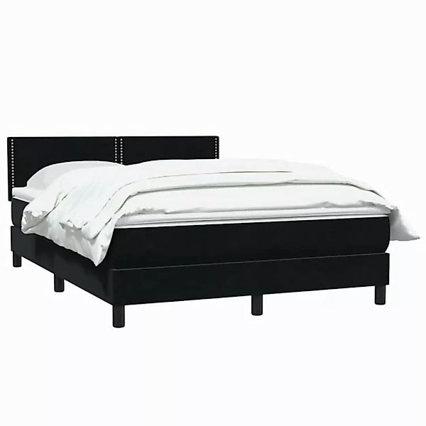 vidaXL Bett Boxspringbett mit Matratze Schwarz 160x220 cm Samt günstig online kaufen