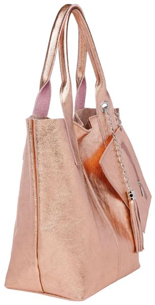 Caspar Schultertasche große Wildleder Shopper Damen günstig online kaufen