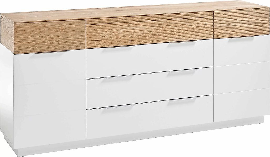 MCA furniture Sideboard "Dubai", weiß Matt mit Absetzungen in Eiche günstig online kaufen