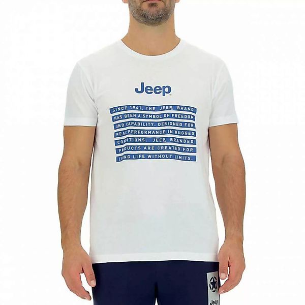 Jeep O102055w532 Kurzärmeliges T-shirt S White / Vivid Blue günstig online kaufen