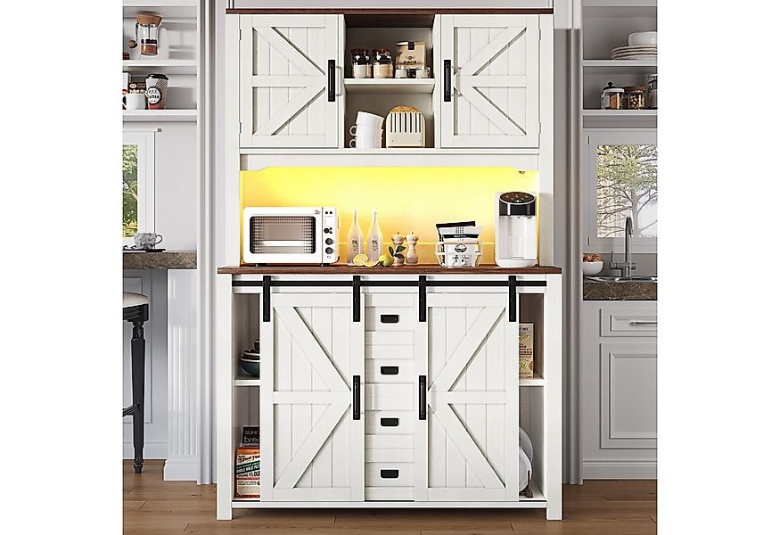 MODFU Hochschrank Küchenschränke mit LED-Beleuchtung (praktischer Stauraum günstig online kaufen