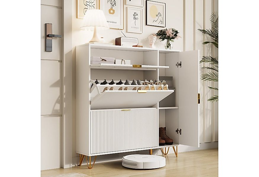 PXloue Schuhschrank Schuhregal Schuhkipper mit Kippsicherung (Schuhkommode günstig online kaufen