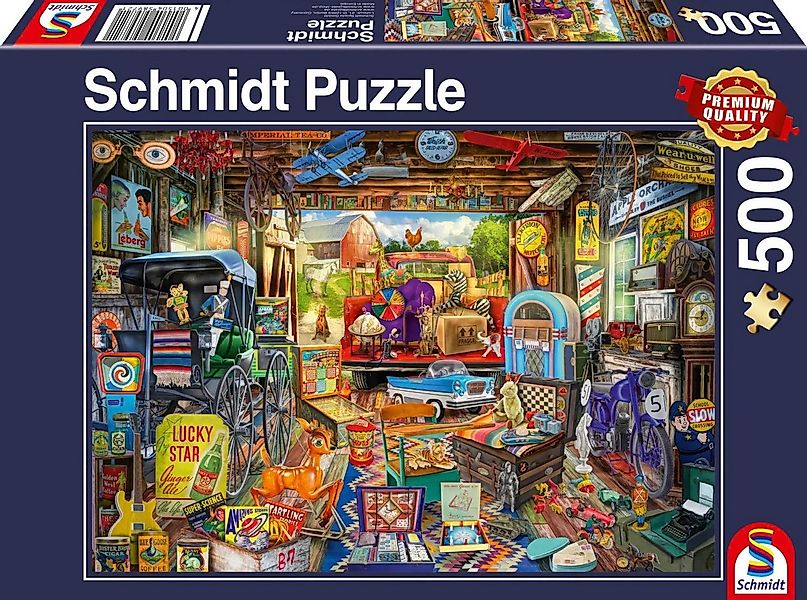 Schmidt Spiele Puzzle Garagen-Flohmarkt Puzzle 500 Teile, 500 Puzzleteile günstig online kaufen