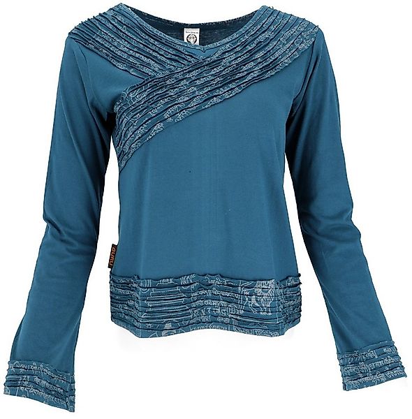 Guru-Shop Longsleeve Langarmshirt Boho-chic, Hare Krishna Mantra.. alternat günstig online kaufen