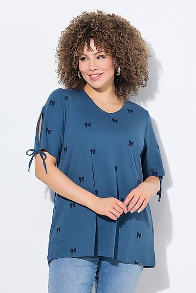 Ulla Popken T-Shirt T-Shirt Schleifen A-Linie günstig online kaufen