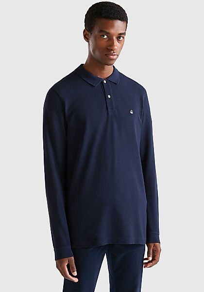 United Colors of Benetton Langarm-Poloshirt mit seitlichen, kleinen Schlitz günstig online kaufen