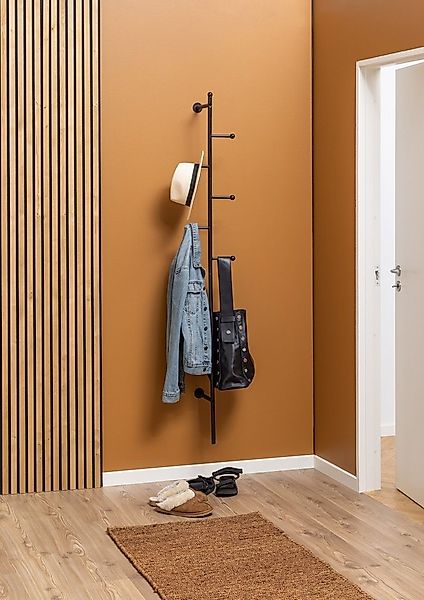 freiraum Wandgarderobe Aspen, in schwarz, Stahl - 24,6x171,2x20,7cm (BxHxT) günstig online kaufen