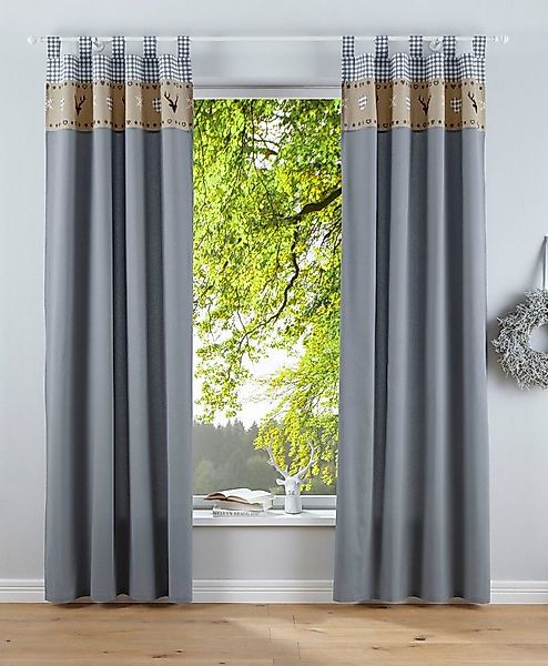 my home Vorhang Xaver (1 St), Schlaufen, blickdicht, Karo-Design, inkl. Raf günstig online kaufen