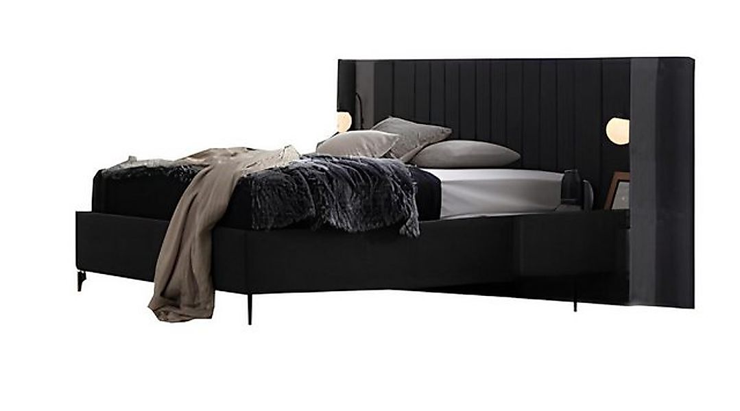 JVmoebel Bett Schlafzimmer Bett Schwarz Design Möbel Einrichtung Doppelbett günstig online kaufen