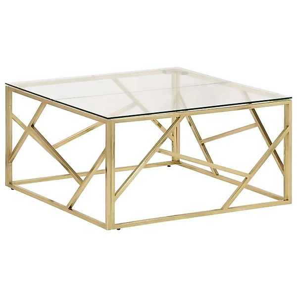 vidaXL Couchtisch Golden Edelstahl und Hartglas 349946 günstig online kaufen