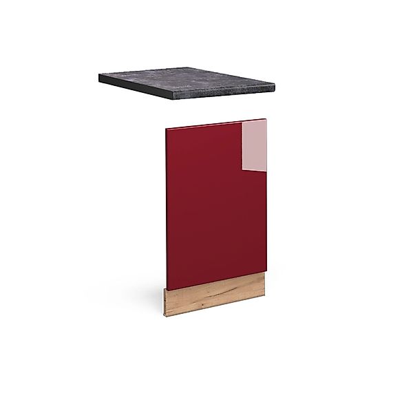 Vicco Frontblende Fame-Line Bordeaux Hochglanz/Goldkraft Eiche 45 cm AP Ant günstig online kaufen