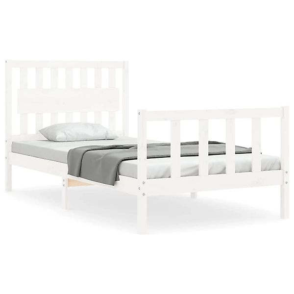 vidaXL Massivholzbett ohne Matratze Weiß 100x200 cm Kiefernholz 3192417 günstig online kaufen