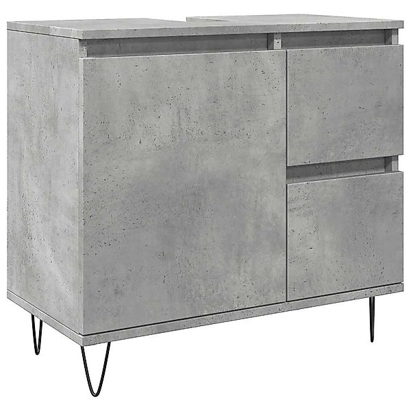 vidaXL Badezimmer-Set Waschbeckenunterschrank Betongrau 65x33x60 cm günstig online kaufen