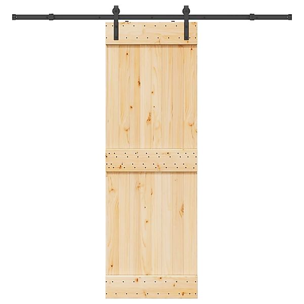 vidaXL Schiebetür mit Beschlag 70x210 cm Massivholz Kiefer 3332658 günstig online kaufen