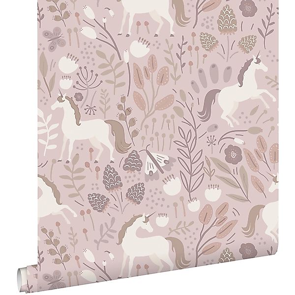 ESTAhome Tapete Einhörner Aubergineviolett 53 cm x 10.05 m günstig online kaufen