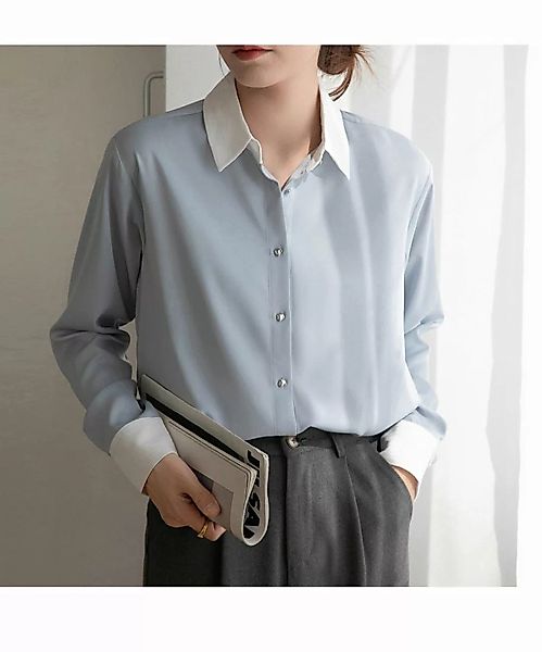 KIKI Langarmhemd Hochwertiges Damen-Hemd in Kontrastfarbe günstig online kaufen