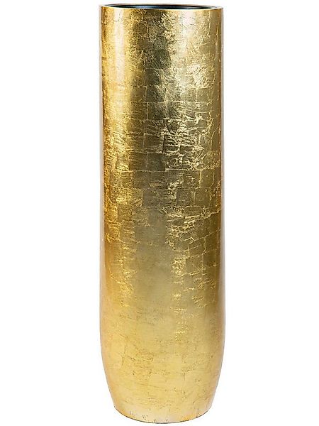 VIVANNO Bodenvase Fiberglas SOLERIO Rund - Gold Blattoptik Hochglanz (1 St) günstig online kaufen