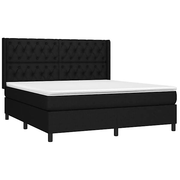 vidaXL Boxspringbett mit Matratze & LED Schwarz 160x200 cm Stoff 3138567 günstig online kaufen