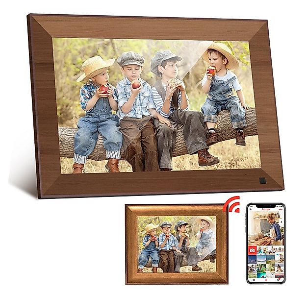 FANNOU Digitaler Fotorahmen 10.1" und Holzfotorahmen 6", Digitaler Bilderra günstig online kaufen